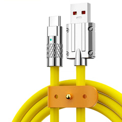 Mech Series 6A 120W USB to USB-C / Type-C Metal Plug Silicone Fast Charging Data Cable, Length: 1.2m