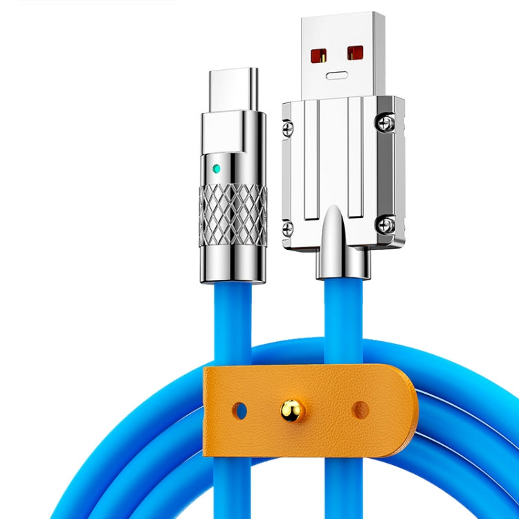 Mech Series 6A 120W USB to USB-C / Type-C Metal Plug Silicone Fast Charging Data Cable, Length: 1.8m