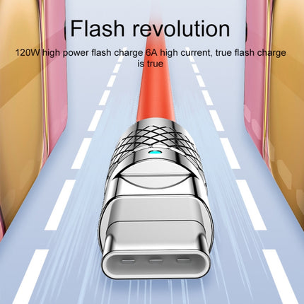 Mech Series 6A 120W USB to USB-C / Type-C Metal Plug Silicone Fast Charging Data Cable, Length: 1.8m