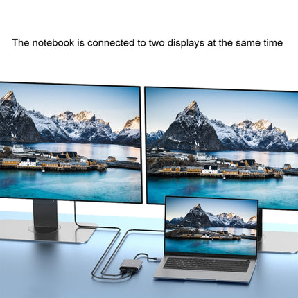 Onten 9175K 4 in 1 USB-C / Type-C to Dual HDMI + USB 3.0 + PD3.0 USB-C / Type-C Charging Port 4K HD Video Converter, 9175K