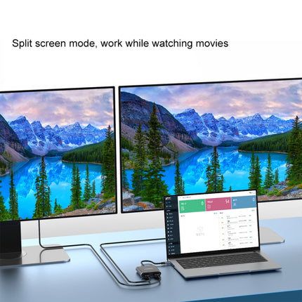 Onten 9175K 4 in 1 USB-C / Type-C to Dual HDMI + USB 3.0 + PD3.0 USB-C / Type-C Charging Port 4K HD Video Converter, 9175K