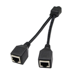 1 to 2 Socket LAN Ethernet Network CAT5 RJ45 Plug Splitter Adapter, Cable Length: 25cm