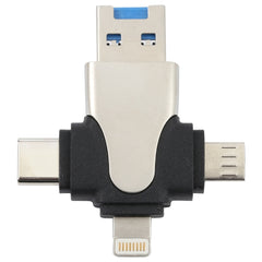 4 in 1 8 Pin + USB-C / Typ-C + Micro USB + USB 3.0 Stecker TF Kartenleser, 4 in 1
