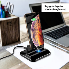 XBX-02 3 in 1 8 Pin + USB-C / Type-C + Micro USB Plug Magnetic Charging Base, XBX-02