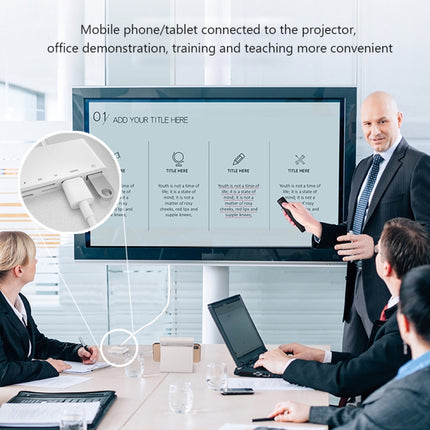 Adaptador AV digital OTG 5 en 1 de 8 pines macho a USB + HDMI + ranura para tarjeta TF/SD + alimentación de 8 pines hembra, ranura para tarjeta TF/SD