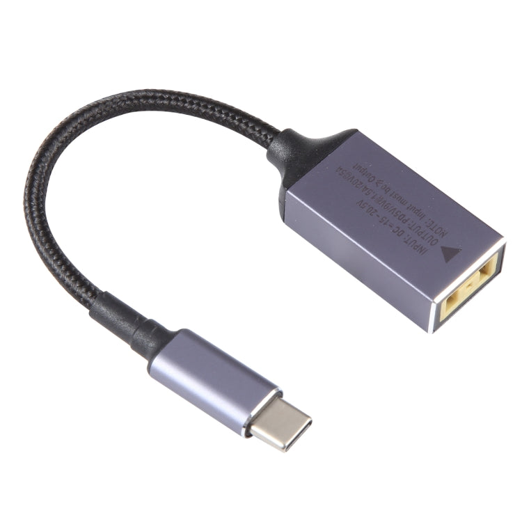 USB-C / Type-C Male to Square Plug Female Nylon Braided Adapter Cable for Lenovo, Square Port