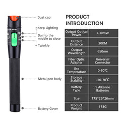 HT-30 30mW Visual Fault Locator Detector Tester Optical Laser Red Light Test Pen, HT-30