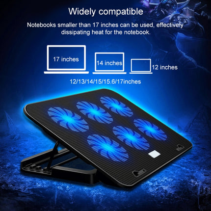 ICE COOREL Notebook Computer Base Silent Six-fan Cooling Holder Heat Sink, Style: Ordinary, Style: Ordinary
