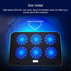 ICE COOREL Notebook Computer Base Speed Control Silent Six-fan Cooling Holder Cooling Rack, Style: Flagship, Style: Flagship