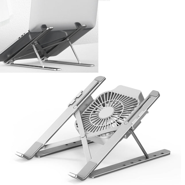 Portable Adjustable Laptop Stand Desktop Lifting Height Increase Rack Folding Heat Dissipation Holder, Style: Fan, Style: Fan