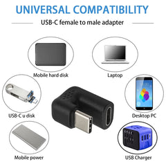 U-shaped USB-C / Type-C Male to Female Adapter, Type-C to Type-C