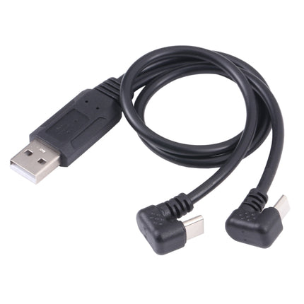 U-shaped USB-C / Type-C Male + Micro USB Male to USB Cable