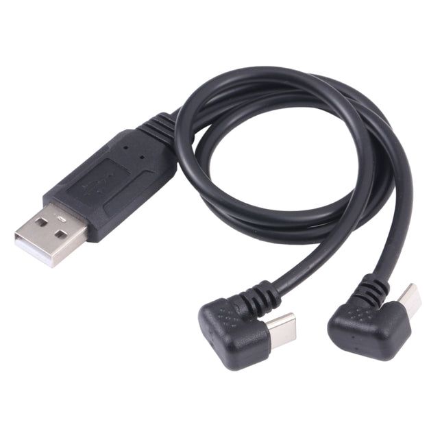 U-shaped USB-C / Type-C Male + Micro USB Male to USB Cable