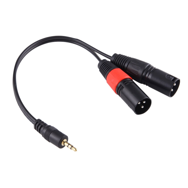 30cm Metal Head 3.5mm Male to 3 Pin XLR CANNON Male Audio Connector Adapter Cable, 3.5mm Male