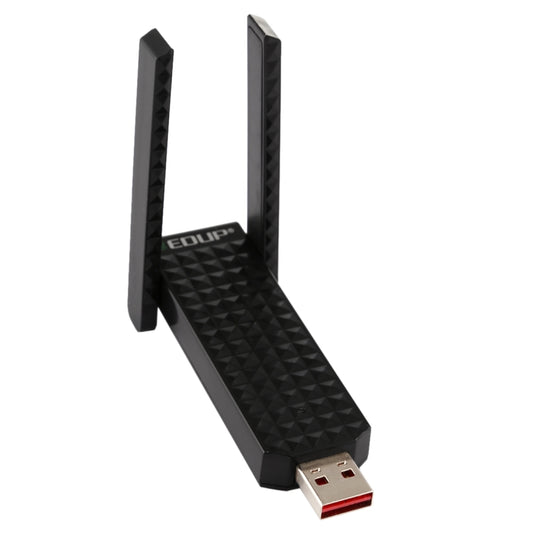 EDUP EP-AC1625 600Mbps 2.4G / 5.8GHz Dual Band Wireless 11AC USB 2.0 Adapter Network Card with 2 Antennas for Laptop / PC, EP-AC1625