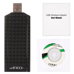 EDUP EP-AC1625 600Mbps 2.4G / 5.8GHz Dual Band Wireless 11AC USB 2.0 Adapter Network Card with 2 Antennas for Laptop / PC, EP-AC1625