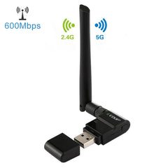 EDUP EP-AC1635 600Mbps Dual Band Wireless 11AC USB Ethernet Adapter 2dBi Antenna for Laptop / PC, EP-AC1635