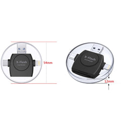 X-Flash R01 3 in 1 8 Pin + USB-C / Type-C + Micro USB Interface SD / TF Card Reader