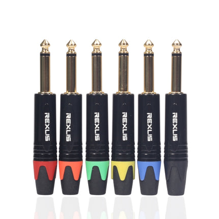 10 PCS TC202 6.35mm Gold-plated Mono Sound Welding Audio Adapter Plug