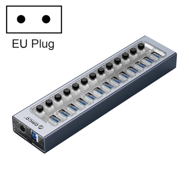 ORICO AT2U3-13AB-GY-BP 13 Ports USB 3.0 HUB with Individual Switches & Blue LED Indicator, US Plug