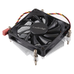 CoolAge 1155-1U DC 12V 2000PRM 30.5cfm Aluminum Heatsink Hydraulic Bearing Cooling Fan CPU Cooling Fan for Intel 1150 1156 1151, 1155-1U Aluminum