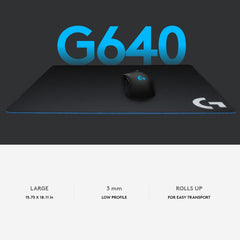 Logitech G640 Cloth Soft E-sport Gaming Mouse Pad, Size: 46 x 40cm, G640 Cloth Soft