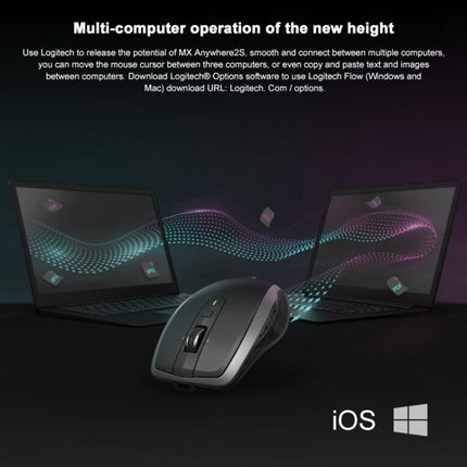 Logitech MX Anywhere 2S 4000DPI Bluetooth + Unifying Dual-mode Rechargeable Symmetrical Design Wireless Optical Gaming Mouse
