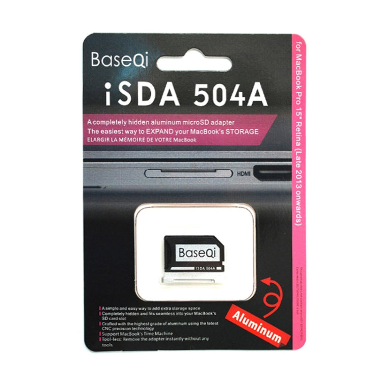 BASEQI 504ASV Hidden Aluminum Alloy SD Card Case for Macbook Pro Retina 15 inch (End of 2013 - Mid-2015) Laptops