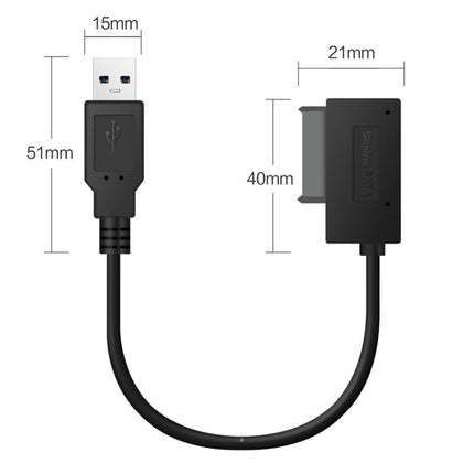 Professional USB 2.0 to 7+6Pin Slimline SATA Cable Adapter Indicator , USB 2.0