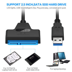 Professional SATA to USB 3.0 Cable Adapter 2.5 inch SSD Hard Drive Expanding Connector, 2.5 inch