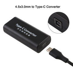 DC 4.5 x 3.0mm Power Jack Female to USB-C / Type C Female Power Connector Adapter with 15cm USB-C / Type C Cable, 4.5x3.0mm