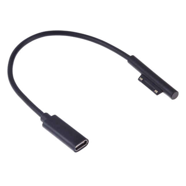 USB-C / Type-C Female to 6 Pin Male Laptop PD Fast Charging Cable for Microsoft Surface Pro 9 / 8 / 7 / 6 / 5 / 4 / 3, Cable Length: 0.2m, Pro 9 / 8 / 7 / 6 / 5 / 4 / 3 to USB-C / Type-C Female Black�����������������������������������������������������...
