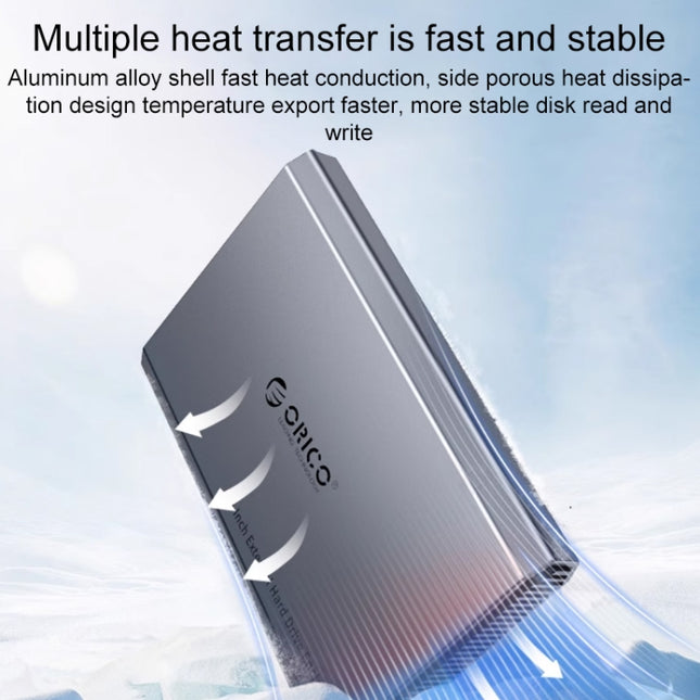 ORICO DD25 C3 2,5 Zoll Type-C auf Type-C und USB Mechanisches SSD-Gehäuse, Unterstützte Kapazität: 6TB