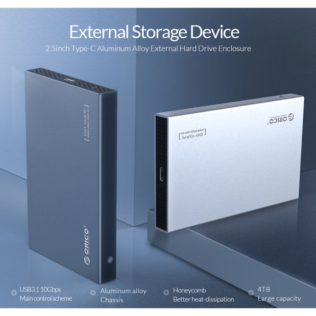 ORICO DD25 C3 2,5 Zoll Type-C auf Type-C und USB Mechanisches SSD-Gehäuse, Unterstützte Kapazität: 6TB