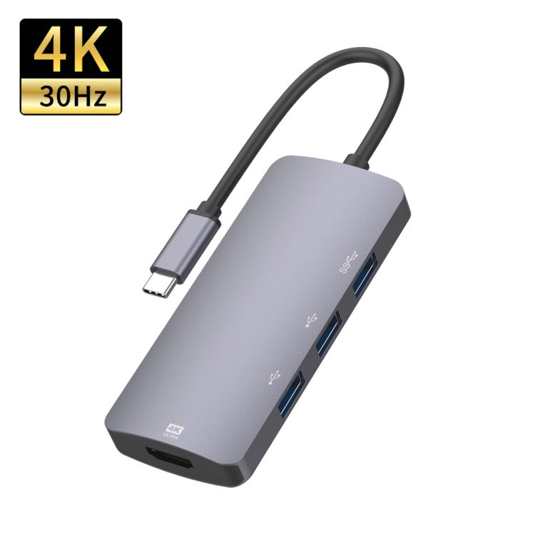 UC912 4 in 1 4K 30Hz USB 3.0 + 2 x USB 2.0 to USB-C / Type-C Multifunctional HUB Adapter, UC912 USB 3.0 + 2 x USB 2.0