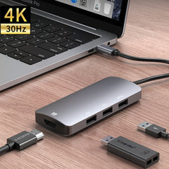 UC912 4 in 1 4K 30Hz USB 3.0 + 2 x USB 2.0 to USB-C / Type-C Multifunctional HUB Adapter, UC912 USB 3.0 + 2 x USB 2.0