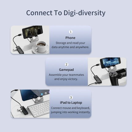 Concentrador USB 2.0 de 4 puertos y 480 Mbps ORICO FL02, FL02