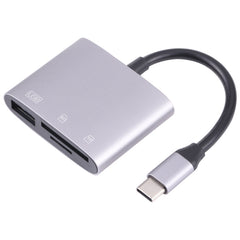 NK-3041 3 in 1 USB-C / Type-C Male to USB Female + SD / TF Card Slots OTG Adapter SD / TF Card Reader, NK-3041