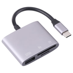 NK-3041 3 in 1 USB-C / Type-C Male to USB Female + SD / TF Card Slots OTG Adapter SD / TF Card Reader, NK-3041