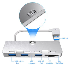 Rocketek For iMac USB3.0 x 3 + SD / TF Multi-function HUB Expansion Dock, USB3.0 x 3 + SD / TF