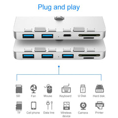 Rocketek For iMac USB3.0 x 3 + SD / TF Multi-function HUB Expansion Dock, USB3.0 x 3 + SD / TF