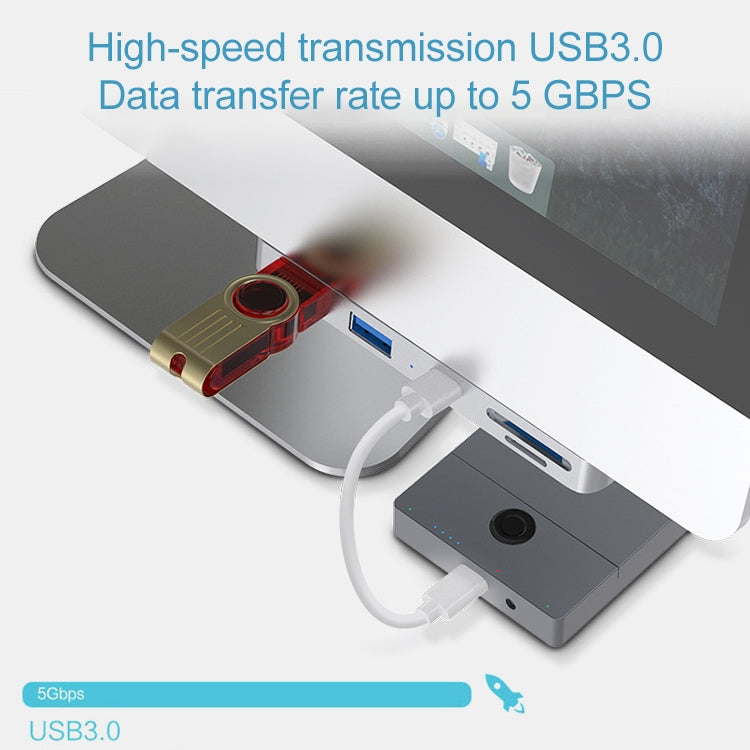 Rocketek For iMac USB3.0 x 3 + SD / TF Multi-function HUB Expansion Dock, USB3.0 x 3 + SD / TF