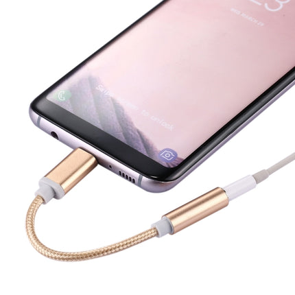 USB-C / Type-C Male to 3.5mm Female Weave Texture Audio Adapter, Length: about 10cm, Black, Gold, Rose Gold, Silver