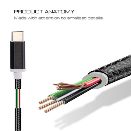 USB-C / Type-C Male to 3.5mm Female Weave Texture Audio Adapter, Length: about 10cm, Black, Gold, Rose Gold, Silver