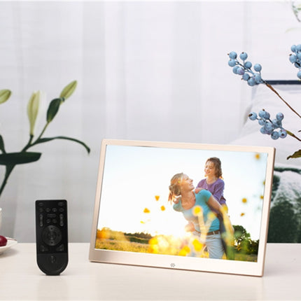 HSD1303 13.3 inch LED 1280x800 High Resolution Display Digital Photo Frame with Holder and Remote Control, Support SD / MMC / MS Card / USB Port, UK Plug(Gold), HSD1303 13.3 inch