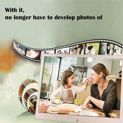 HSD1303 13.3 inch LED 1280x800 High Resolution Display Digital Photo Frame with Holder and Remote Control, Support SD / MMC / MS Card / USB Port, UK Plug(Gold), HSD1303 13.3 inch