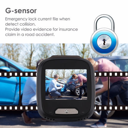 Mini Car DVR Camera Recorder 2.0 inch LCD Screen HD 1080P 170 Degrees Wide Angle Viewing, Support Motion Detection / Infrared Night Vision / TF Card / Mic
