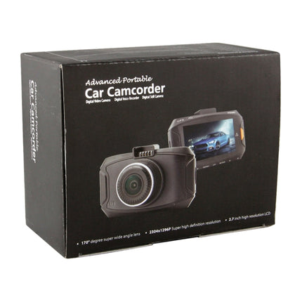 GS90C Car DVR Camera 2.7 inch LCD Screen HD 2304 x 1296P 170 Degree Wide Angle Viewing, Support Motion Detection / TF Card / G-Sensor / HDMI
