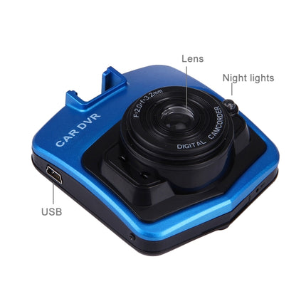 VGA 480P Car Camcorder DVR Driving Recorder Digital Video Camera Voice Recorder with 2.4 inch LCD Screen Display, Support 32GB Micro TF Card & Infrared Night Vision Function(Black + Blue), 2.4 inch LCD