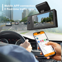 X12 2K Ultra HD Panoramic Triple Recording WiFi Car Driving Recorder Support Mobile APP